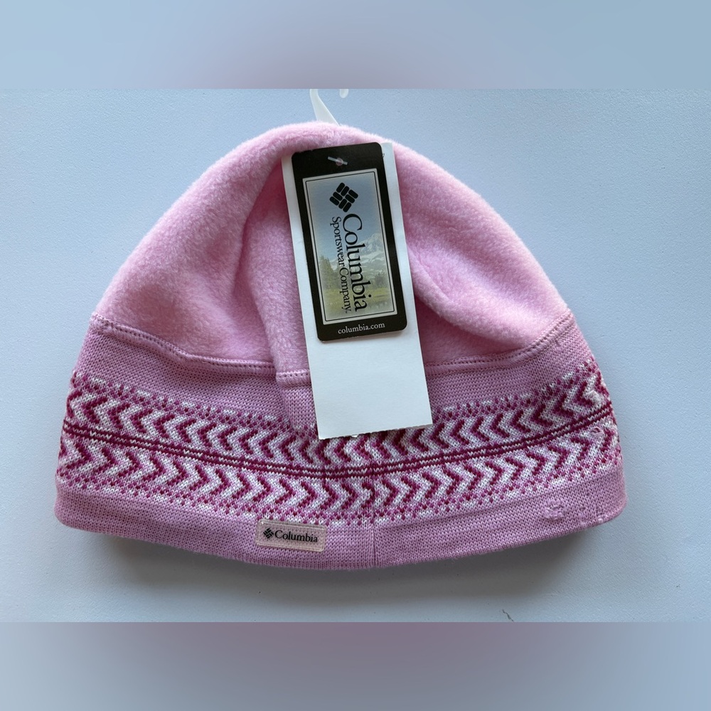 COLUMBIA Pink Knit Winter Snow Hat Beanie One size NWT
